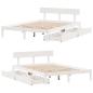 Preview: Massivholzbett ohne Matratze Weiß 120x190 cm Kiefernholz