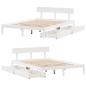 Preview: Massivholzbett ohne Matratze Weiß 140x190 cm Kiefernholz