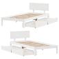 Preview: Massivholzbett mit Schubladen Weiß 90x200 cm Kiefer