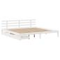 Preview: Massivholzbett mit Schubladen Weiß 180x200 cm Kiefer