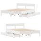 Preview: Massivholzbett ohne Matratze Weiß 135x190 cm Kiefernholz