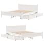 Preview: Massivholzbett ohne Matratze Weiß 140x190 cm Kiefernholz