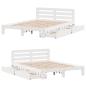 Preview: Massivholzbett ohne Matratze Weiß 135x190 cm Kiefernholz