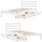 Preview: Massivholzbett ohne Matratze Weiß 75x190 cm Kiefernholz