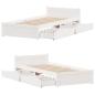 Preview: Massivholzbett ohne Matratze Weiß 90x190 cm Kiefernholz