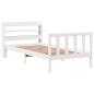 Preview: Massivholzbett ohne Matratze Weiß 90x190 cm Kiefernholz