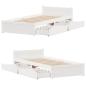 Preview: Massivholzbett ohne Matratze Weiß 75x190 cm Kiefernholz
