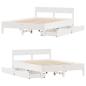 Preview: Massivholzbett ohne Matratze Weiß 140x190 cm Kiefernholz
