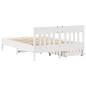 Preview: Massivholzbett ohne Matratze Weiß 140x190 cm Kiefernholz