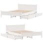 Preview: Massivholzbett ohne Matratze Weiß 135x190 cm Kiefernholz
