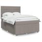 Preview: ARDEBO.de - Boxspringbett mit Matratze Taupe 140x200 cm Stoff