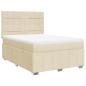 Preview: Boxspringbett mit Matratze Creme 140x200 cm Stoff