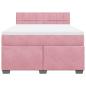 Preview: Boxspringbett mit Matratze Rosa 140x200 cm Samt