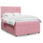 Preview: ARDEBO.de - Boxspringbett mit Matratze Rosa 140x200 cm Samt