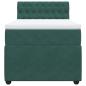 Preview: ARDEBO.de - Boxspringbett mit Matratze Dunkelgrün 90x190 cm Samt
