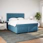 Preview: Boxspringbett mit Matratze Blau 180x200 cm Samt
