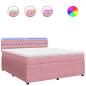 Preview: Boxspringbett mit Matratze Rosa 180x200 cm Samt