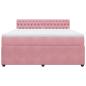 Preview: Boxspringbett mit Matratze Rosa 180x200 cm Samt
