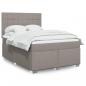 Preview: ARDEBO.de - Boxspringbett mit Matratze Taupe 140x200 cm Stoff