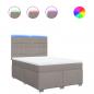 Preview: Boxspringbett mit Matratze Taupe 140x200 cm Stoff