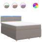 Preview: ARDEBO.de - Boxspringbett mit Matratze Taupe 140x200 cm Stoff