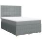 Preview: ARDEBO.de - Boxspringbett mit Matratze Hellgrau 140x200 cm Stoff