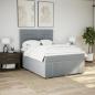 Preview: Boxspringbett mit Matratze Hellgrau 140x200 cm Stoff