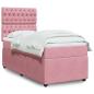 Preview: ARDEBO.de - Boxspringbett mit Matratze Rosa 90x200 cm Samt