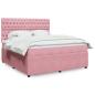 Preview: ARDEBO.de - Boxspringbett mit Matratze Rosa 180x200 cm Samt