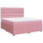 Preview: Boxspringbett mit Matratze Rosa 180x200 cm Samt