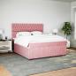 Preview: Boxspringbett mit Matratze Rosa 180x200 cm Samt