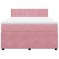 Preview: Boxspringbett mit Matratze Rosa 140x200 cm Samt
