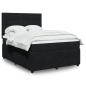 Preview: ARDEBO.de - Boxspringbett mit Matratze Schwarz 140x200 cm Samt