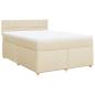 Preview: ARDEBO.de - Boxspringbett mit Matratze Creme 140x200 cm Stoff
