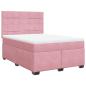 Preview: Boxspringbett mit Matratze Rosa 140x200 cm Samt