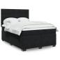Preview: ARDEBO.de - Boxspringbett mit Matratze Schwarz 140x200 cm Samt