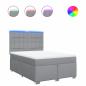 Preview: Boxspringbett mit Matratze Hellgrau 140x200 cm Stoff