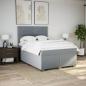 Preview: Boxspringbett mit Matratze Hellgrau 140x200 cm Stoff
