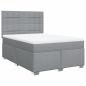 Preview: Boxspringbett mit Matratze Hellgrau 140x200 cm Stoff