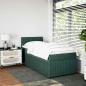 Preview: Boxspringbett mit Matratze Dunkelgrün 90x200 cm Samt