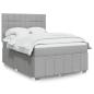 Preview: ARDEBO.de - Boxspringbett mit Matratze Hellgrau 140x200 cm Stoff