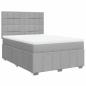Preview: Boxspringbett mit Matratze Hellgrau 140x200 cm Stoff