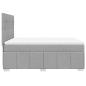 Preview: Boxspringbett mit Matratze Hellgrau 140x200 cm Stoff