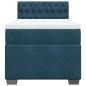 Preview: Boxspringbett mit Matratze Blau 90x200 cm Samt