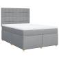 Preview: Boxspringbett mit Matratze Hellgrau 140x200 cm Stoff
