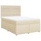 Preview: Boxspringbett mit Matratze Creme 140x200 cm Stoff