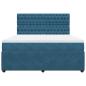 Preview: Boxspringbett mit Matratze Blau 180x200 cm Samt