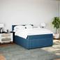 Preview: Boxspringbett mit Matratze Blau 140x200 cm Samt