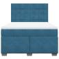 Preview: Boxspringbett mit Matratze Blau 140x200 cm Samt