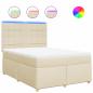 Preview: Boxspringbett mit Matratze Creme 140x200 cm Stoff